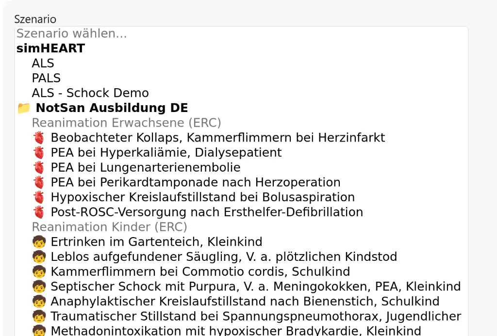 Szenario wählen